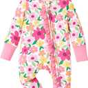 PATPAT Baby Girl Boy Footie Clothes, Bamboo Viscose, 2-Way Zipper, Fold-Over Mittens & Cuffs with Hat/Headband (XS)