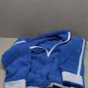 Kumufenc Women's Fleece Sweatshirts Half Zip Pullover Long Sleeve Oversized Workout Crop Tops Hoodie with Pocket(Blue,M)