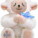 ZGDG Baptism Gifts for Boys Christening Dedication Gift Set for Newborn Baby Boys Includes Plush Praying Musical Lamb in Keepsake Box Ideal Easter Gifts for Kids