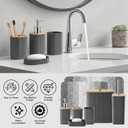 Bathroom Accessories Set - Bathroom Set with Shower Curtain and No Slip Rugs, Trash Can, Toilet Brush Holder Set, Soap Dispenser & Bath Towels - Stylish Bath Decor for Home, Apartment, Grey, 25PCS