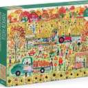 Galison Pumpkin Patch â€“ 1000 Piece Michael Storrings Jigsaw Puzzle Featuring Beautiful Artwork of A Pumpkin Patch During A Fall Day
