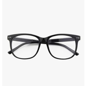 GQUEEN Fake Non Prescription Glasses Clear Lens for Women Men Oversized Frame UV400 Protection, Glossy Black