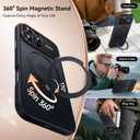 for iPhone 16 Pro Max Case: 360 Spin Magnetic Stand, Camera Protection (Compatible with MagSafe) [16FT Military Protection] Shockproof Matte Translucent Phone Cover for iPhone 16 Pro Max 6.9", Black