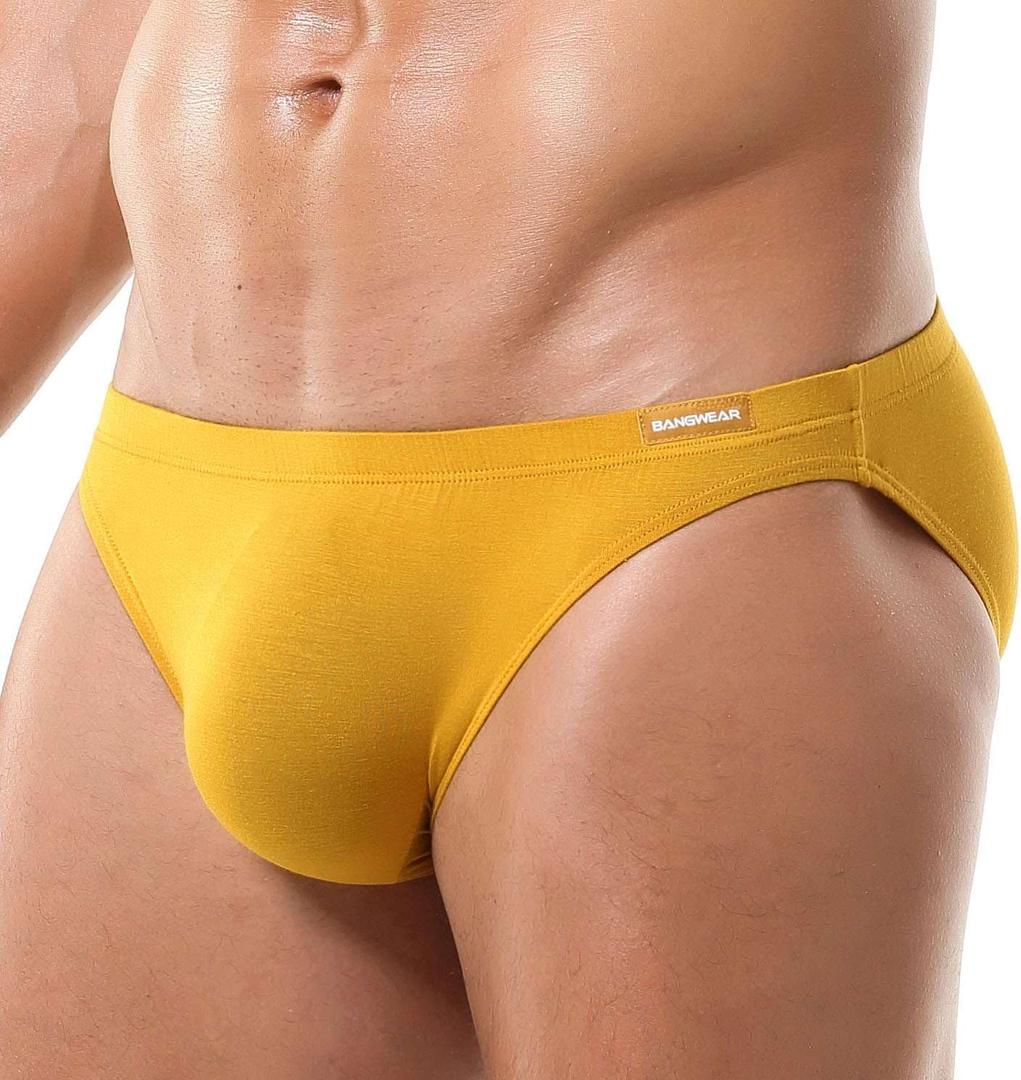 Unpack Bikini Mens Brief Modal Underwear (Yellow, XL)