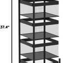 Fruit and Vegetable Basket for Kitchen No Assembly Rotating Storage Rack,Bathroom Storage Shelf, Kitchen Organizers and Storage Cart on Rolling Wheels(Black, 5 Tier-Square)