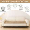 hyha Couch Covers for Dogs Washable, Non Slip Plush Dog Sofa Protectors, Fuzzy Pet Couch Covers for 3 Cushion Sofa Pet Friendly (Khaki, 27.6" x 70.9")