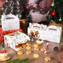 Tenceur 48 Pcs DIY Christmas Treat Boxes Color Your Own Paintable Goodie Party Favor Boxes 6.3 x 3.7 x 3.1 Inch Coloring Holiday Xmas Container Candy Box for Party Favor Supply