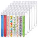 SUPERLELE 48 Pack Plastic Test Tubes with Caps, 16x150mm(25ml) Plastic Tubes for Plants, Lash Wands, Party Supplies, Scientific Experiments