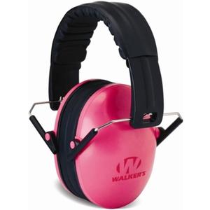 Walker's Youth Childrens Low Profile Padded Headband Adjustable Folding Noise-Reducing Hearing Protection Earmuffs (Pink)