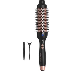 Wavytalk Updated Version Thermal Brush for Blowout Look, Blowout Express 1.5 Inch Ionic Thermal Round Brush Makes Hair Smoother Get Natural Curls, Dual Voltage, Easy to Use (Rose Gold)