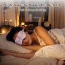 Uamector Silk Eye Mask for Sleeping, Adjustable & Super Soft Sleep Mask, Breathable Blindfold for Men & Women, Perfect Light Blocking for Night, Travel, Nap, Yoga, and Meditation (Pink)