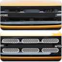 Front Grill Mesh Grille Inserts Cover Frame Trims Kit 6Pcs Fit for Ford Bronco 2021-2024 2/4 Door Exterior Accessories (White)