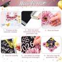 Wavwavw 53 Pcs DIY Graduation Cap Decorations Kit, Grad Cap Topper Include Faux Assorted Flowers 3D Butterfly Self Adhesive Pearl Stickers Glitter Alphabet Letter Decals for Party Decor(Dusty Pink)