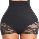 Tummy Control Shapewear Panties for Women High Waist Body Shaper Underwear Lace Shaping Girdle Briefs M