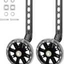 Bike Training Wheels, Pair of Heavy Duty Rear with Stabilizers Mounted Kit for Kids Boy Girls Bikes of Single Speed Bicycle with 12 14 16 18 20 Inch (Black)