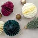 12PCS Rustic Christmas Ornaments Set, 8 Burlap Balls & 4 Paper Honeycomb Ornaments, 3.15" Farmhouse Vintage Holiday Tree Decorations