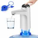 Water Dispenser for 5 Gallon Bottle, Electric 5 Gallon Water Pump, USB-C Rechargeable Water Pump for 3 Gallon Jug, White