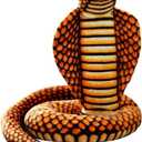 Stuffed Cobra Snake Animal Plush Toy 44 Inches Realistic Long Qamra The Queen Cobra Animal Stuffed Plushies Naja Nivea Cape Cobra Python Stuff Dolls Gift for Children Kids Boys Girls, 44Inches