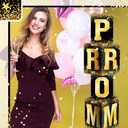 Jetec Prom Column Boxes 2026 Prom Sign Decorations Standup Photo Booth Backdrop Cardstock Boxes Night Decor with Letters Card Stock for Graduation Party, 12 x 45 in (Gold/Black)