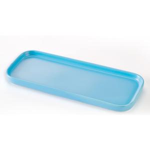 Ceramic Bathroom Tray,Kitchen Sink Organizer Tray,Cosmetics Holder (Blue)
