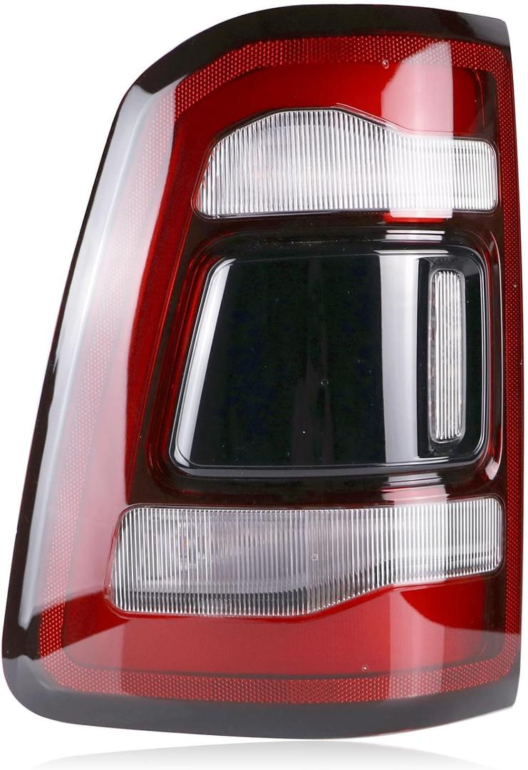 LED Tail Lights Assembly Without Blind Spot Compatible with Ram 1500 2019 2020 2021 2022 Left Driver Side Taillights Rear Brake Light Tail Lamps Replace 55112993AB Black Smoke