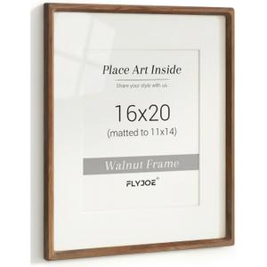 Picture Frame, USA-Sourced Hardwood Photo Frame, Walnut, 16 x 20