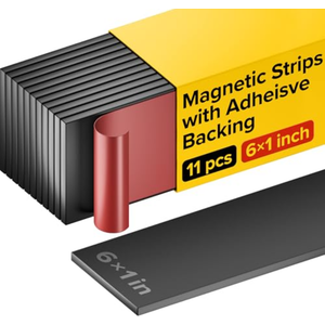 Magnet Strips with Adhesive Backing - Flat Thin Magnetic Tape for Crafts - Tool and Knife Magnetic Strip for Garage, Kitchen and Garden - Sticky Magnetic Tool Holder for Wall - 11 PCs,Two Packages