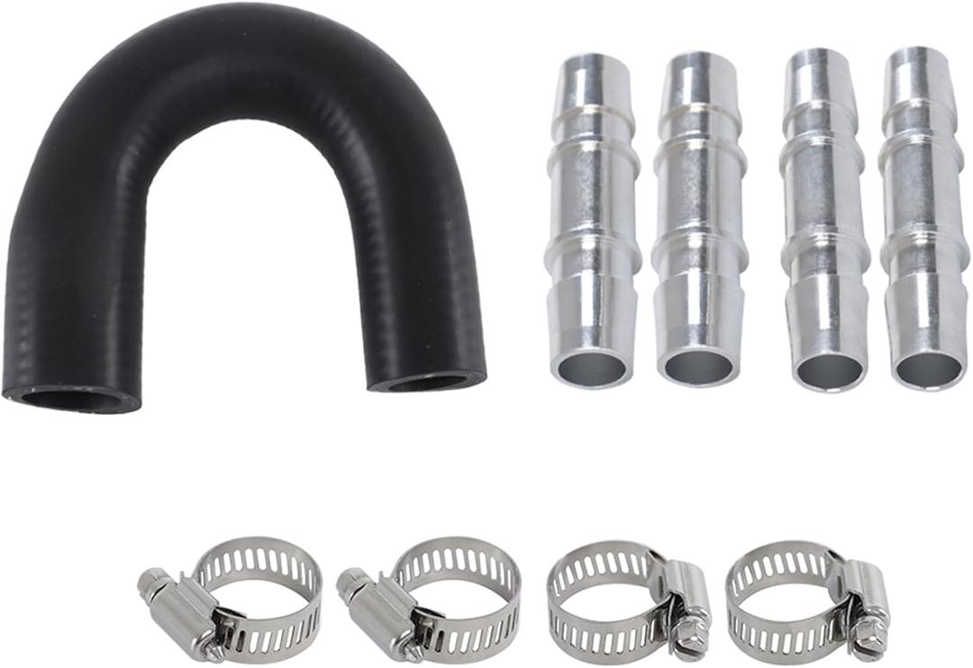 labwork Aluminum Engine Heater Core Kit with 5/8 inch 3/4 inch Hose Replacement for Most Common Heater Hoses 626-001