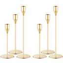 NLBTW French Gold Candle Holder Set of 6, Metal Candlestick Holders for Table or Mantel Decor Centerpiece, Candle Stick Holder Decor for Wedding, Dinning, Party or Anniversary