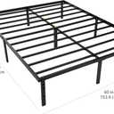 Amazon Basics Sturdy Heavy-Duty Non-Slip Platform Bed Frame, Steel Slats Support, Noise Free, Easy Assembly, No Box Spring Needed, 14 Inch Storage Height, Queen Size, Black