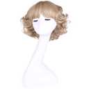 MAGQOO Ash Blonde Wigs for Women Girls Short Curly Wavy Fluffy Ash Blonde Wig Halloween Cosplay Costume Party Wig
