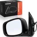 A-Premium Driver Side Power Door Mirror - Compatible with Dodge Grand Caravan & Chrysler Town & Country, 2008-2010 - Heated Manual Folding Black Smooth Outside Rear View Mirror - Replace# 5113331AA