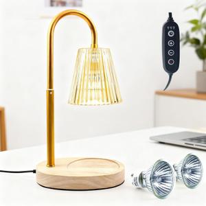 Candle Warmer Lamp with Timer, Dimmable Modern Wax Melt Warmer with 2 Bulbs, Room Decor Gift for Women Mom Girl Friend, Electric Warm Light Lamp for Birthday, House Warming and Christmas