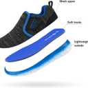 DREAM PAIRS Boys Girls Shoes Kids Slip on Tennis EZ-Ons MightyMovers Running Athletic Barefoot Zero Drop Sports Sneakers (4 Big Kid, Black/Grey/Royal)