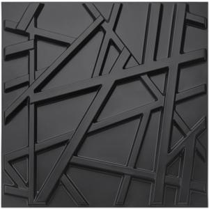 Art3d 19.7" x 19.7" (Pack of 12) Wall Panel Stripes, Black