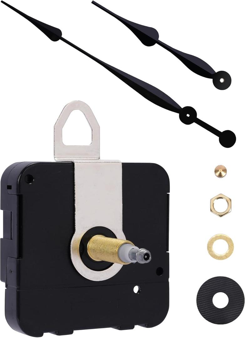 High Torque Clock Movement Kit Extended Shaft for 24'' to 28'' Large Wall Clocks, Tick Movement (Non-Silent) (No Second Hand), Battery-Powered DIY Repair