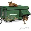 Weatherproof Heated Cat House for Outdoor in Winter, Heated Cat Bed Kitty Shelter with Cat Heating Pad, Insulated & Safe Escape Door, Warm Home for Outside Stray Cat, Size: 16"x26"x14"