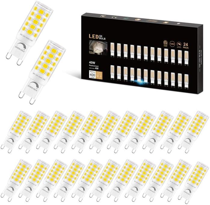 Sailstar G9 LED Bulb Dimmable 4000K Natural Daylight 16 Pack, T4 G9 4W Replacement for 40 Watts Halogen, Ceramic Bi Pin Base, 120V 400 Lumen 360Beam Angle, G9 Light Bulbs for Chandelier
