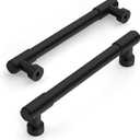 Amerdeco 10 Pack Matte Black Cabinet Pulls 5 Inch(128mm) Hole Center Drawer Pulls Cabinet Hardware Kitchen Cabinet Handles for Bathroom ZH0075