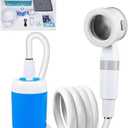 Portable Camping Shower Pump - Rechargeable Outdoor Shower Head Sprayer, Pumps Water from Bucket. Experience Refreshment Anywhere, Perfect for Camping, Hiking, Travel, Car Washing & Pet Cleaning