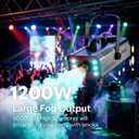 HOLDLAMP Fog Machine Halloween, Smoke Machine 1200W and 6000CFM with Wireless Remote Control and 6 Colorful LED Lights for Outdoor Indoor Christmas Wedding Stage Effect DJ Disco Party Stage