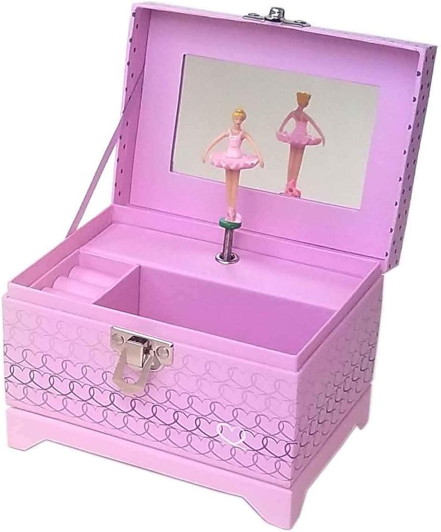 Ballerina Music Box 4.3 x 4 x 5.75 inches - Pink 