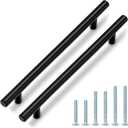 Probrico 10 Pack|8-3/4 inch Cabinet Pulls Black Cabinet Handles Stainless Steel, Modern Style Round T bar Handles Dresser Drawer Pulls, Kitchen Cabinet Knob Hardware