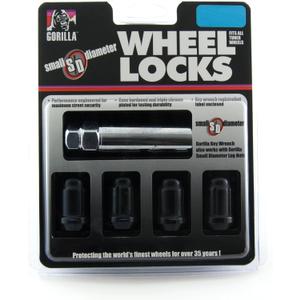 Gorilla Automotive 21631BC Black Chrome Small Diameter Wheel Locks (12mm x 1.50 Thread Size)