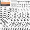 INCLY 176PCS Extra Thick Pegboard Hooks, 1/4" Heavy Duty Black Metal Peg Board Hooks Assortment with Peg Locks Pegboard Accessories Kit for Garage Wall Organizer Hanging Tools
