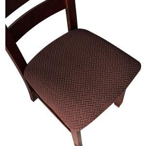 Genina Seat Covers for Dining Room Chair Seat Slipcovers Kitchen Chair Covers (Chocolate, 6 Pcs)