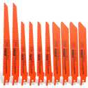 10-Piece Reciprocating Saw Blades 6 & 8 Inch Wood & Metal Cutting Saw Blades Premium Blades Carbon Steel Bi - Metal Reciprocating Saw Blades for Wood Pruning NVKLBEA