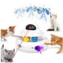 Interactive Cat Toys for Indoor Cats,4-in-1 Automatic Kitten Toy with Laser, Fluttering Butterfly, Moving Feather & Track Balls, USB Rechargeable Self-Play Electronic Toy for Kittens & Adults Item is Missing Pieces