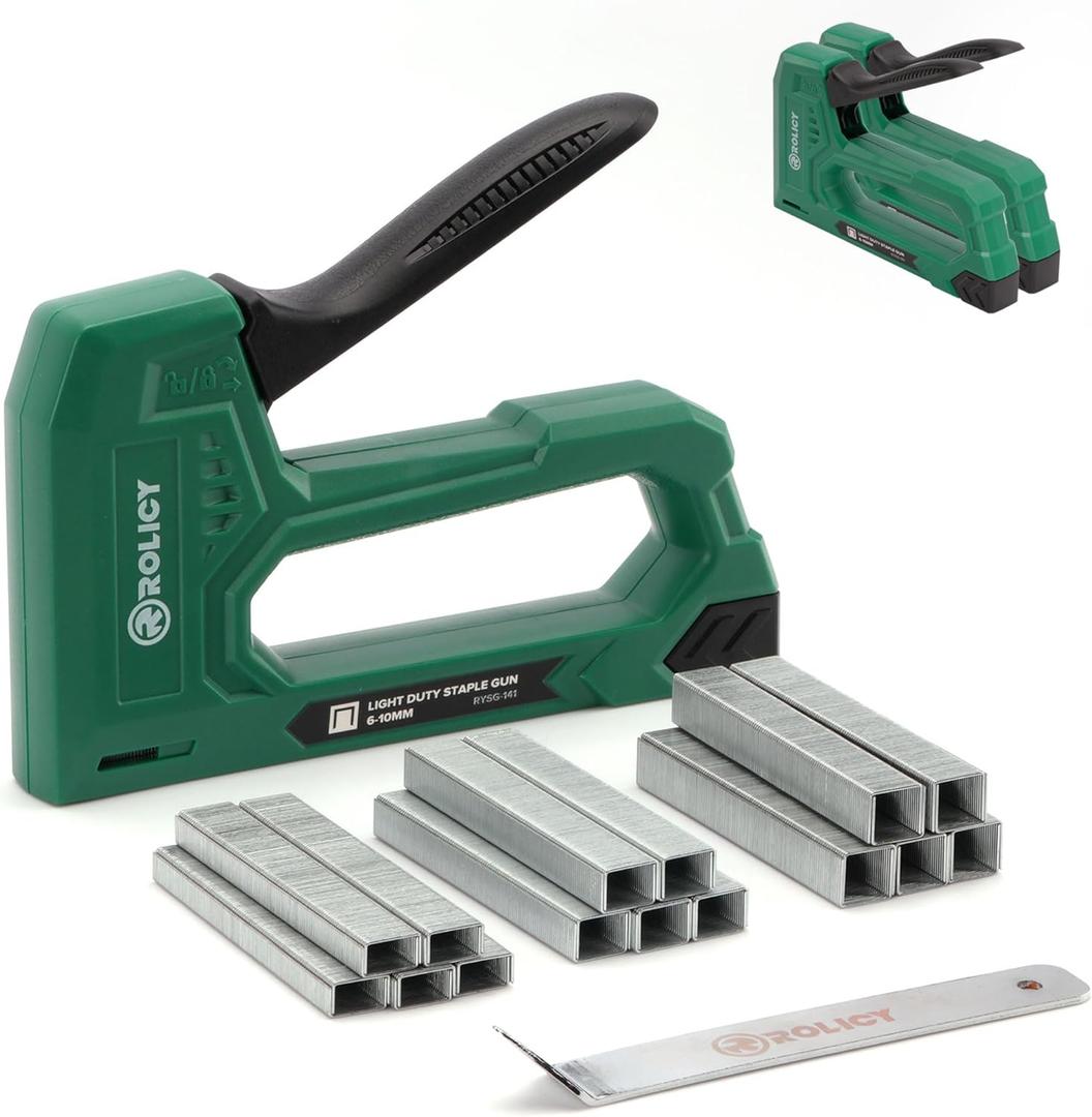 Light Duty Staple Gun for Wood, Upholstery Staple Gun with 3000pcs JT21 Staples 1/4, 5/16, 3/8 inch and Staple Remover for Crafts, Material Repair, Decoration, Furniture, DIY Use (2 Pack)