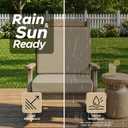 Outdoor Chair Cushions Set of 4, Water-Resistant & Fade-Resistant, Patio Furniture Deep Seat Cushions Replacement with Back, Non-Slip Bottom, Removable Cover, 24 x 24 Inch, Natural